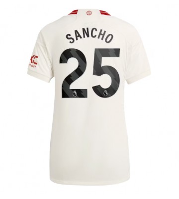 Lacne Ženy Futbalové dres Manchester United Jadon Sancho #25 2023-24 Krátky Rukáv - Tretina